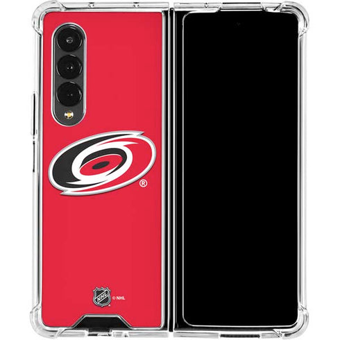 NHL Carolina Hurricanes Solid Background Galaxy Z Fold4 5G Clear Case