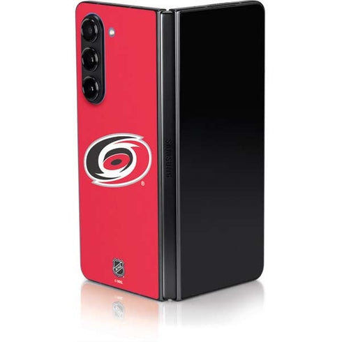 NHL Carolina Hurricanes Solid Background Galaxy Z Fold5 5G Skin