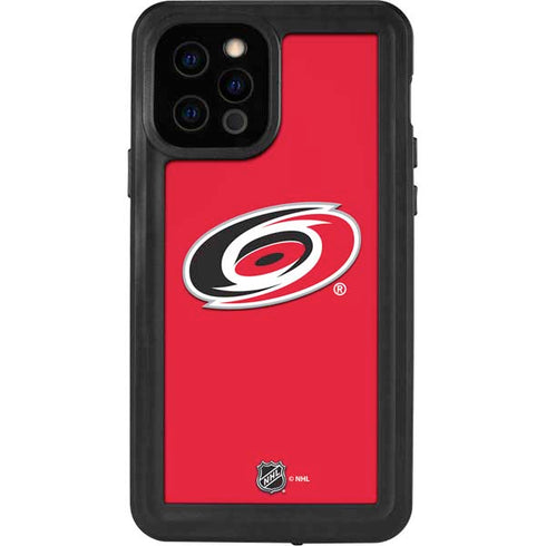 NHL Carolina Hurricanes Solid Background iPhone 12 Pro Waterproof Case