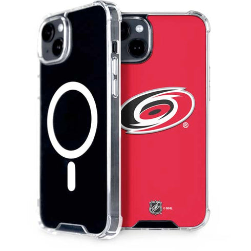 NHL Carolina Hurricanes Solid Background iPhone 15 Plus MagSafe Case