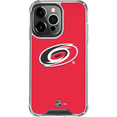 NHL Carolina Hurricanes Solid Background iPhone 14 Pro Clear Case