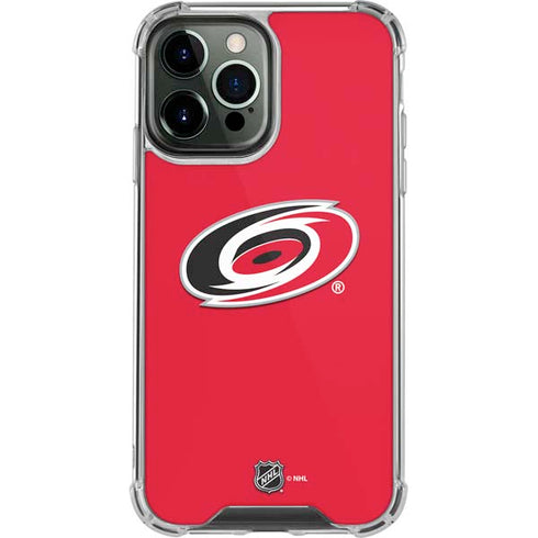 NHL Carolina Hurricanes Solid Background iPhone 14 Pro Max Clear Case