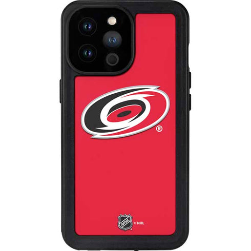 NHL Carolina Hurricanes Solid Background iPhone 14 Pro Max Waterproof Case