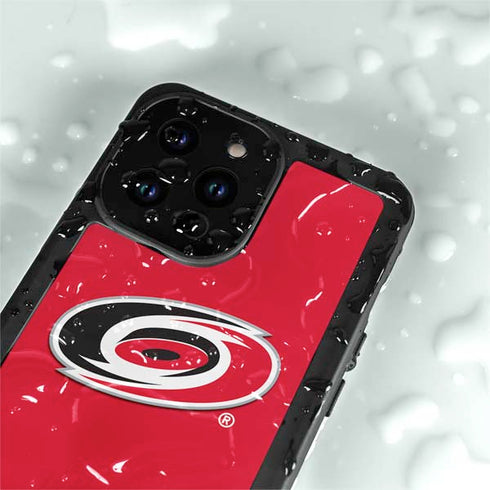 NHL Carolina Hurricanes Solid Background iPhone 14 Pro Max Waterproof Case