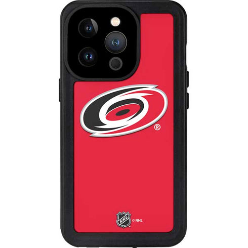 NHL Carolina Hurricanes Solid Background iPhone 14 Pro Waterproof Case