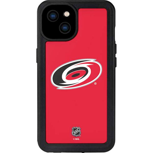 NHL Carolina Hurricanes Solid Background iPhone 15 Plus Waterproof Case