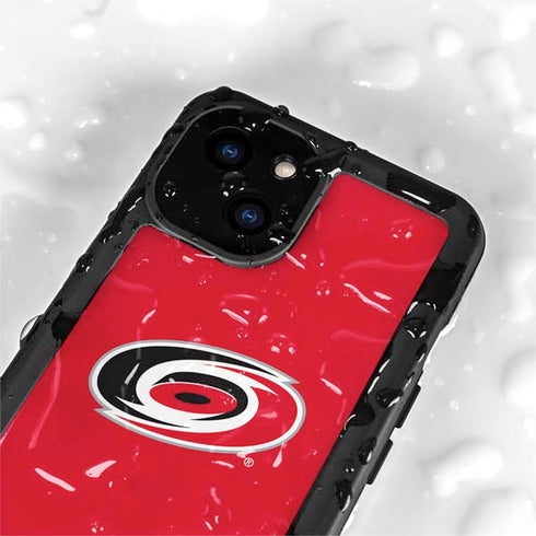 NHL Carolina Hurricanes Solid Background iPhone 15 Plus Waterproof Case
