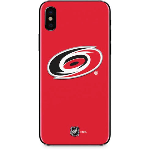 NHL Carolina Hurricanes Solid Background iPhone XS Skin