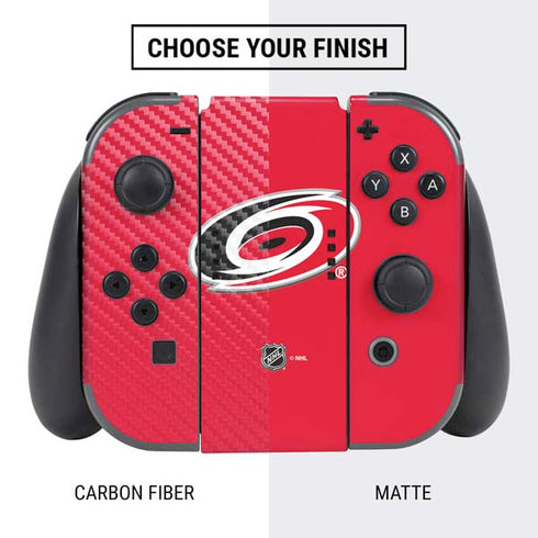 NHL Carolina Hurricanes Solid Background Nintendo Switch Bundle Skin