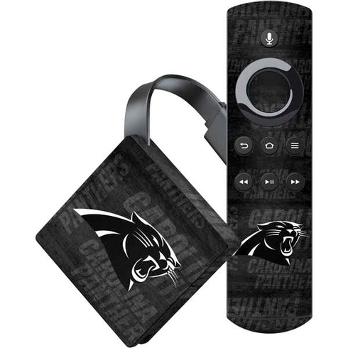 NFL Carolina Panthers Black & White Amazon Fire TV Skin