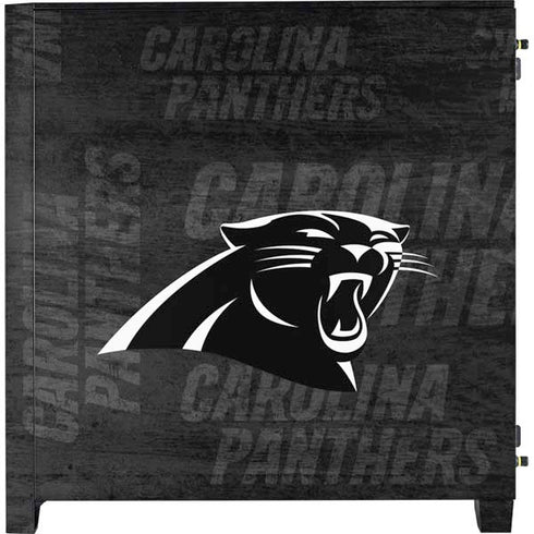 NFL Carolina Panthers Black & White Corsair 4000D Tempered Glass Mid-Tower ATX Case Skin