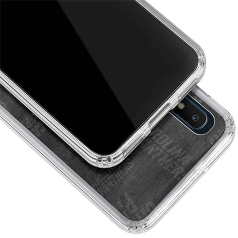 NFL Carolina Panthers Black & White Galaxy A10e Clear Case