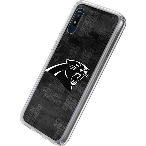 NFL Carolina Panthers Black & White Galaxy A10e Clear Case
