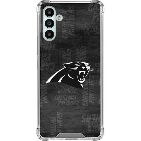 NFL Carolina Panthers Black & White Galaxy A13 5G Clear Case