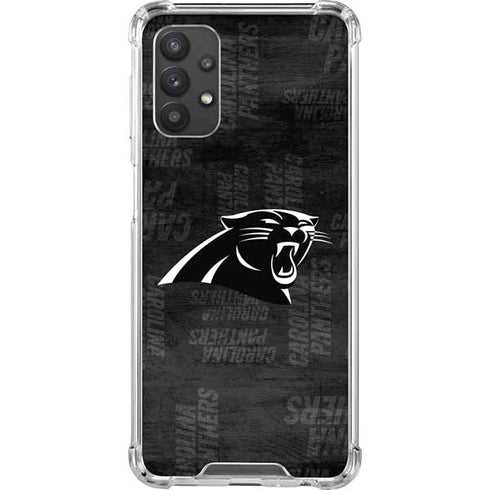 NFL Carolina Panthers Black & White Galaxy A32 5G Clear Case