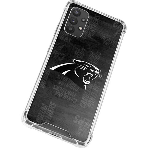 NFL Carolina Panthers Black & White Galaxy A32 5G Clear Case