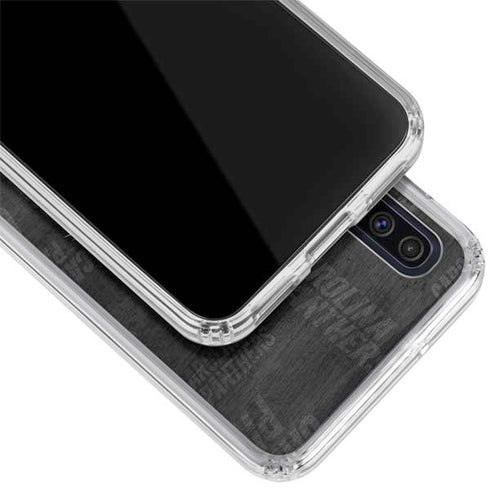 NFL Carolina Panthers Black & White Galaxy A50 Clear Case