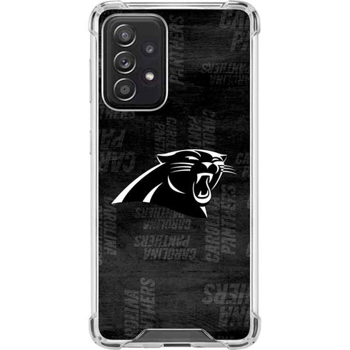 NFL Carolina Panthers Black & White Galaxy A52 5G Clear Case