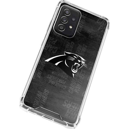 NFL Carolina Panthers Black & White Galaxy A52 5G Clear Case