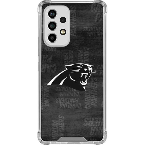 NFL Carolina Panthers Black & White Galaxy A53 5G Clear Case