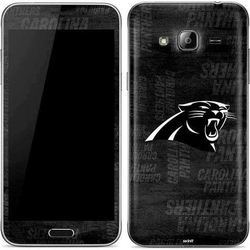 NFL Carolina Panthers Black & White Galaxy J3 Skin