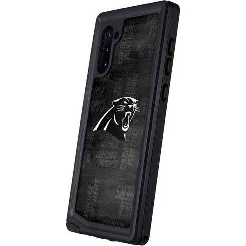 NFL Carolina Panthers Black & White Galaxy Note 10 Waterproof Case