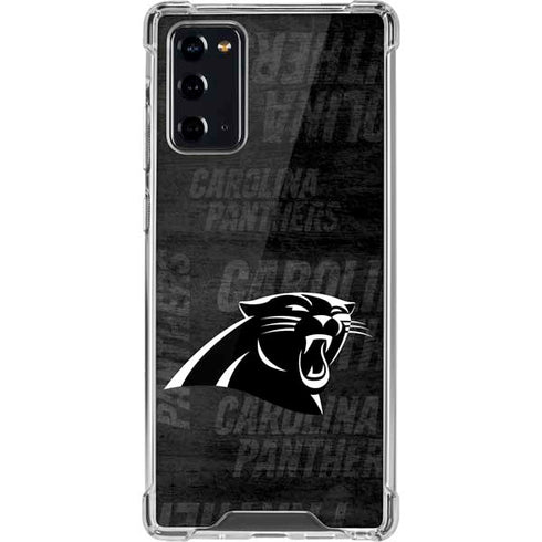 NFL Carolina Panthers Black & White Galaxy Note20 5G Clear Case