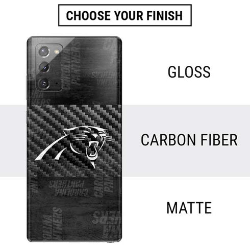 NFL Carolina Panthers Black & White Galaxy Note20 5G Skin