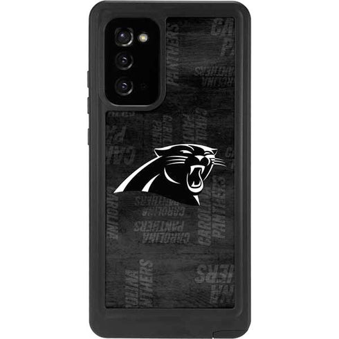 NFL Carolina Panthers Black & White Galaxy Note20 5G Waterproof Case
