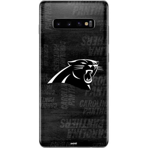 NFL Carolina Panthers Black & White Galaxy S10 Plus Skin