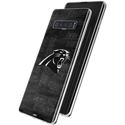 NFL Carolina Panthers Black & White Galaxy S10 Plus Skin