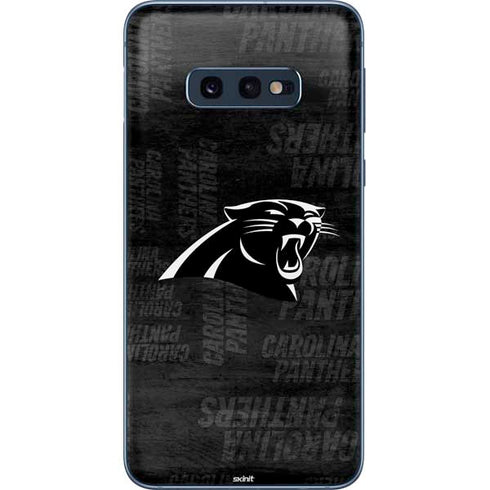 NFL Carolina Panthers Black & White Galaxy S10e Skin