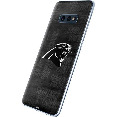 NFL Carolina Panthers Black & White Galaxy S10e Skin