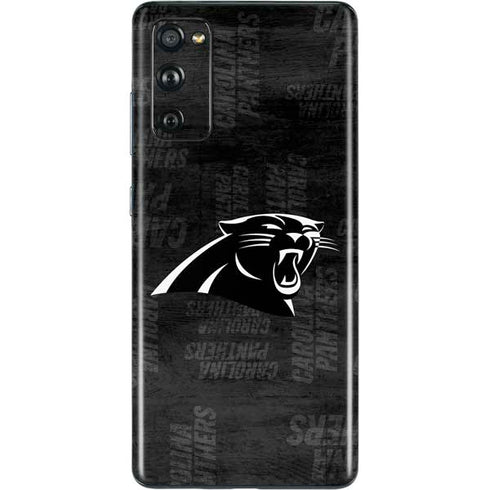 NFL Carolina Panthers Black & White Galaxy S20 Fan Edition Skin