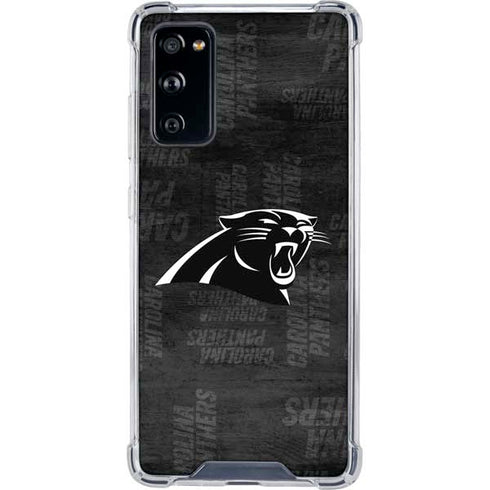 NFL Carolina Panthers Black & White Galaxy S20 FE Clear Case