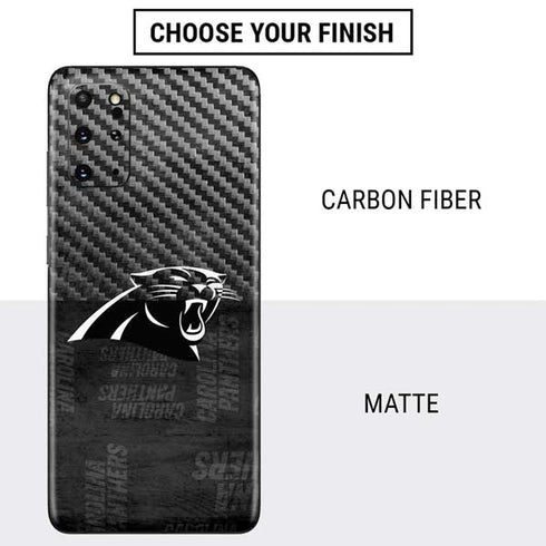 NFL Carolina Panthers Black & White Galaxy S20 Plus Skin