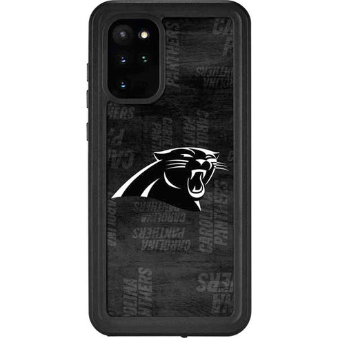 NFL Carolina Panthers Black & White Galaxy S20 Plus Waterproof Case