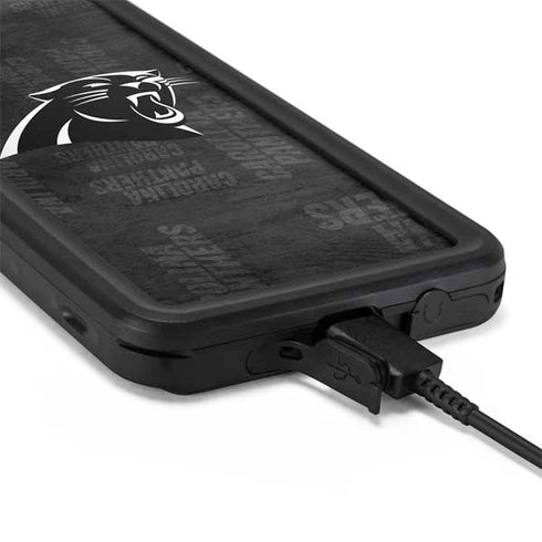NFL Carolina Panthers Black & White Galaxy S20 Plus Waterproof Case