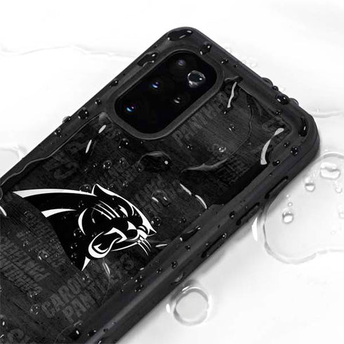 NFL Carolina Panthers Black & White Galaxy S20 Plus Waterproof Case
