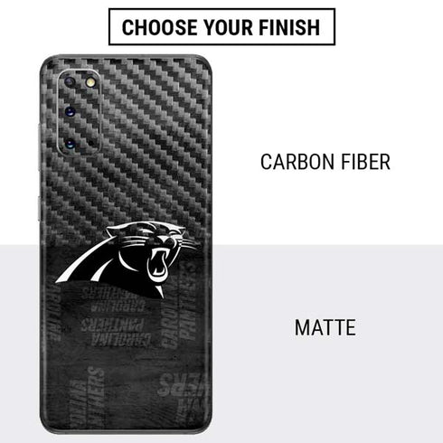 NFL Carolina Panthers Black & White Galaxy S20 Skin