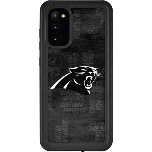 NFL Carolina Panthers Black & White Galaxy S20 Waterproof Case