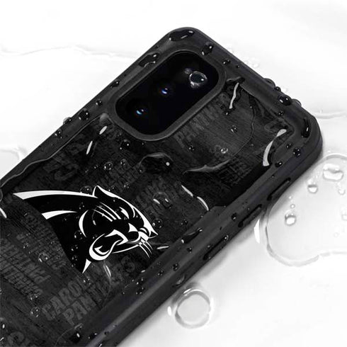 NFL Carolina Panthers Black & White Galaxy S20 Waterproof Case