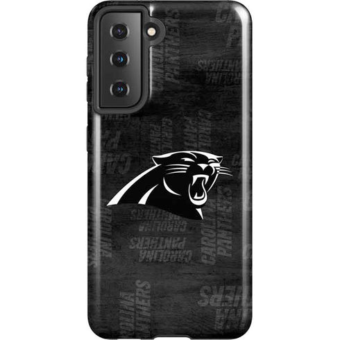 NFL Carolina Panthers Black & White Galaxy S21 5G Pro Case