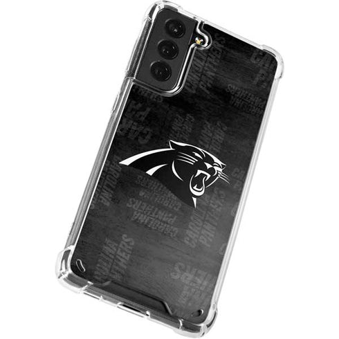 NFL Carolina Panthers Black & White Galaxy S21 Plus 5G Clear Case
