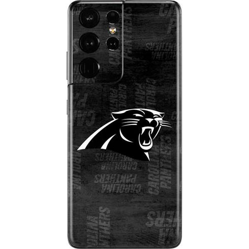NFL Carolina Panthers Black & White Galaxy S21 Ultra 5G Skin