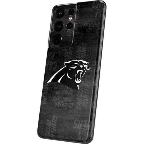 NFL Carolina Panthers Black & White Galaxy S21 Ultra 5G Skin