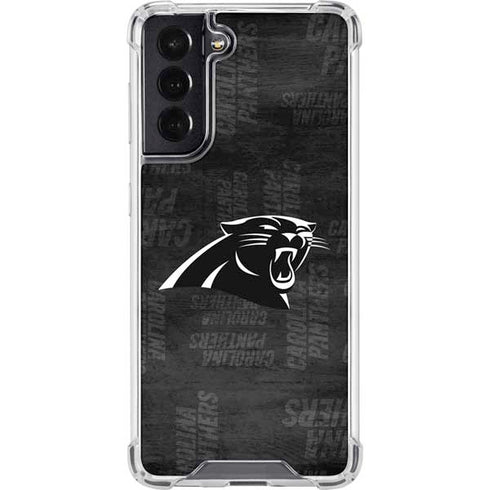 NFL Carolina Panthers Black & White Galaxy S22 Clear Case