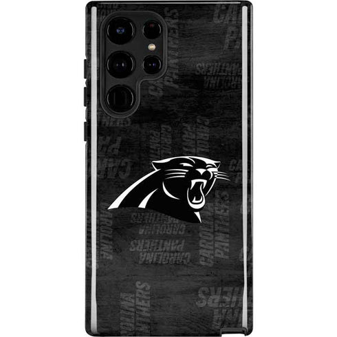 NFL Carolina Panthers Black & White Galaxy S22 Ultra Pro Case