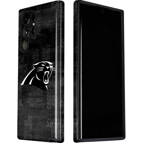 NFL Carolina Panthers Black & White Galaxy S22 Ultra Pro Case