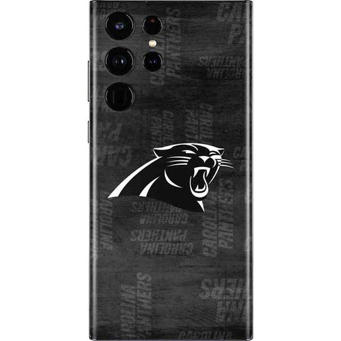 NFL Carolina Panthers Black & White Galaxy S22 Ultra Skin